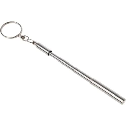 Portable Stainless Steel Telescopic Ballpoint Pen Metal Key Ring Keychain Tools
