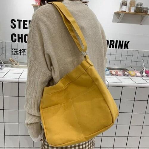Casual Canvas Bag for Women Large Capacity School Bookbags Fashion Crossbody Bag Multifunction Shoulder Handbag Shopping Tote
