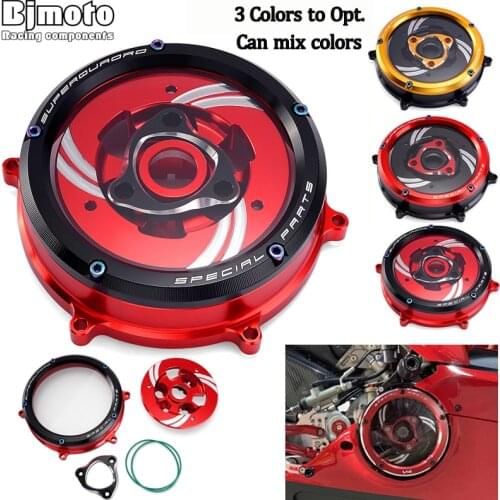 Motorcycle Racing Clear Clutch Cover & Spring Retainer For Ducati 1199 1299 Panigale S 2012-2014 ABS Tricolore 2012-2013 V2 2020