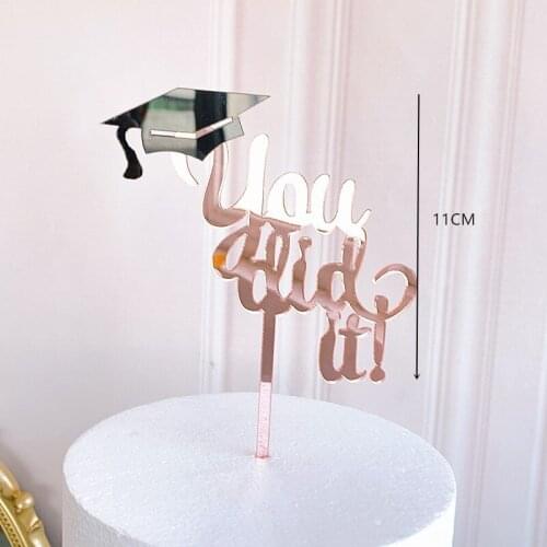 Rose golden Happy Graduation Cake Topper Congratulations to College Students Celebration Cake Topper party cake decoration