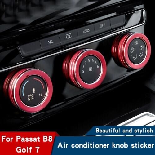 Car interior air conditioning knob decorative ring for Passat B8 arteon golf 7 MK7.5 car stickers modified accessories