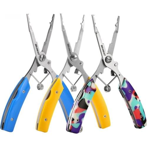 SK001 Stainless Steel Pliers Blade Scissors Cutting Pull Fishing Tools Set Hook Remover Lead Sinker