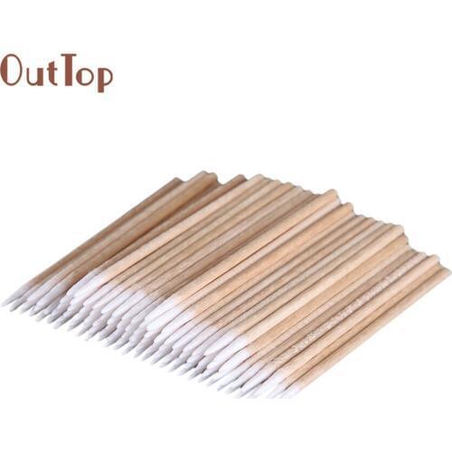 100pcs/1pack Cotton swabs OutTop High Quality Permanent Makeup Cotton Pointed Swab Pretty Medical Cure Health Makeup Stick