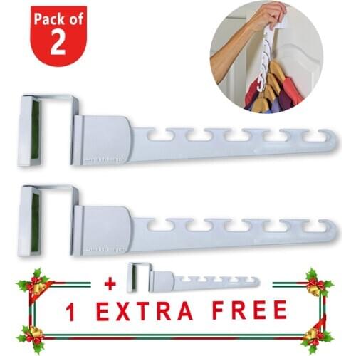 3pcs Door Hanger Plastic Home Storage Organizer Hooks Rails Bedroom Door Hanger Clothes Hanging Rack Holder Hooks for Bags Towel