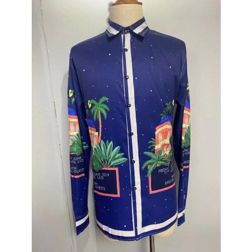 W1942 Fashion Mens Shirts 2021 Runway Luxury famous Brand European Design party style Mens Clothing