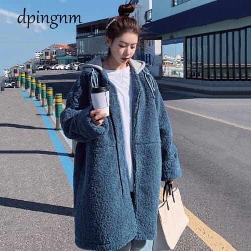 2019 New Winter Hooded Long Sleeve Solid Color Black Cotton-padded Warm Loose Big Size Jacket Women parkas Fashion JD12101