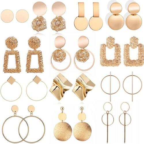 Fashion Statement Earrings 2021 Big Geometric Round Earrings For Women Hanging Dangle Earrings Drop Earing Modern Female Jewelry