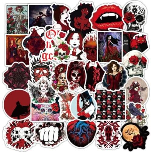 10/30/50 Gothic Style Dark Red Sexy Beauty Graffiti Stickers Notebook Mobile Phone Skateboard Guitar Stickers Wholesale