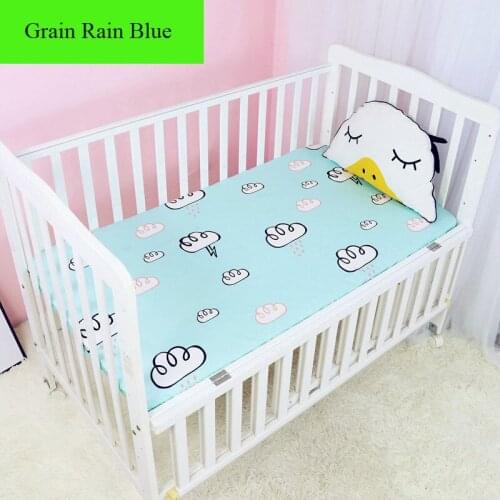 100% Organic Cotton Newborn Crib Fitted Sheet Soft Baby Bed Mattress Cover Protector Elastic Cartoon Bedding Sheet 120*65 ZT41