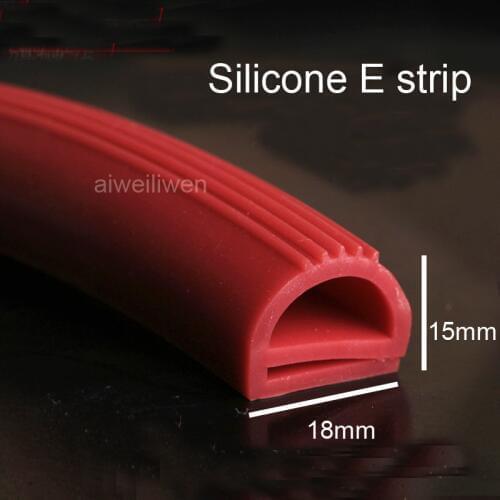 15x18mm red Silicone E-bar e shape Silicon rubber sealing strip oven seal Steaming machine valve high temperature resistance