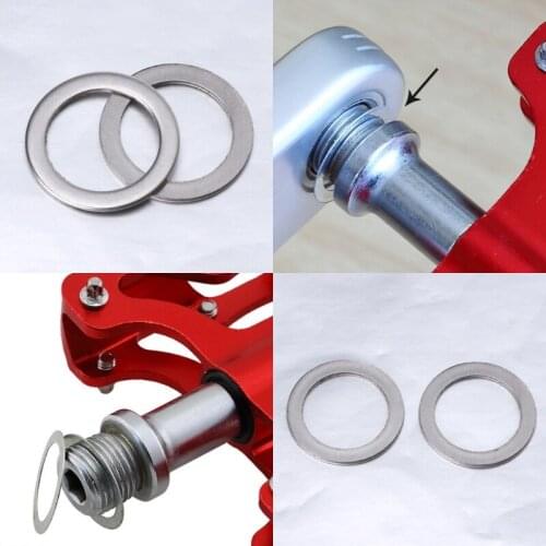 2 Pcs Bicycle Pedal Spacer Crank Cycling MTB Bike Stainless Steel Ring Washers Accessories