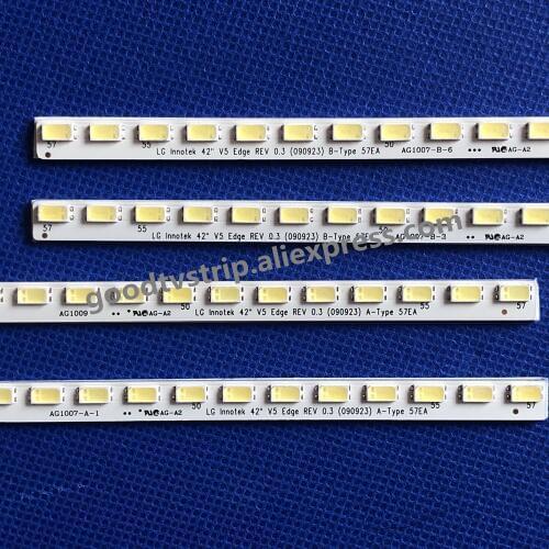 New Kit)4 PCS/set 57LEDs 470mm LED backlight strip for LG 42LE5300 3660L-0353A 3660L-0352A innotek 42 V5 Eege REV 0.3 A B type