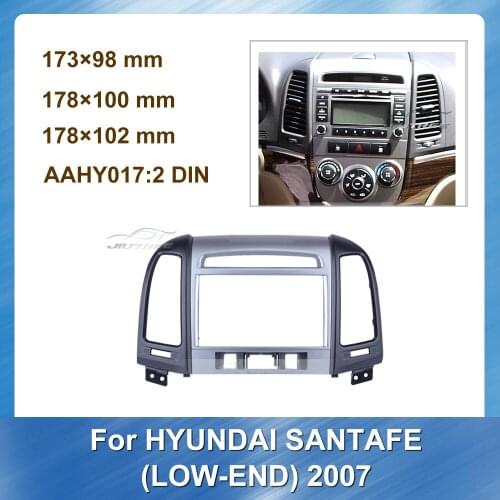 2Din Car Radio Fascia Audio Frame For HYUNDAI SANTAFE LOW-END 2007 Car Stereo Fascia Panel DVD Install Frame Dash Bezel Trim kit