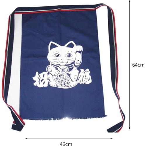 Free Shipping Women Men Japanese Carp Chef/Cook Aprons Sushi/Sashimi Restaurant Bar Cook Uniform, Waist Embroidery 64cm Long