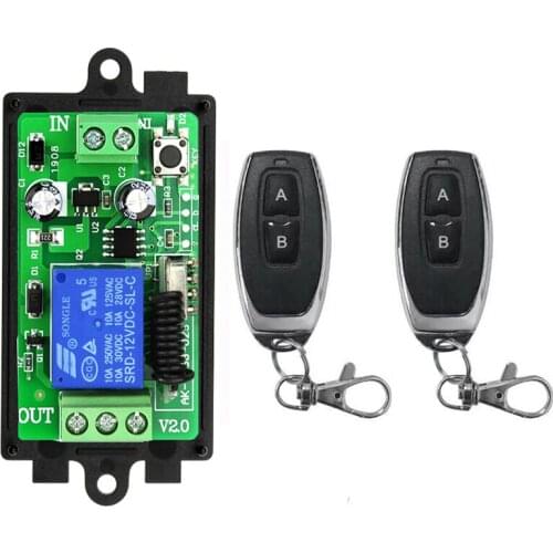 DC12V 24V 1CH 1 CH Wireless RF Remote Control Light Switch 10A Relay Output Radio Receiver Module switch controller Garage Doors