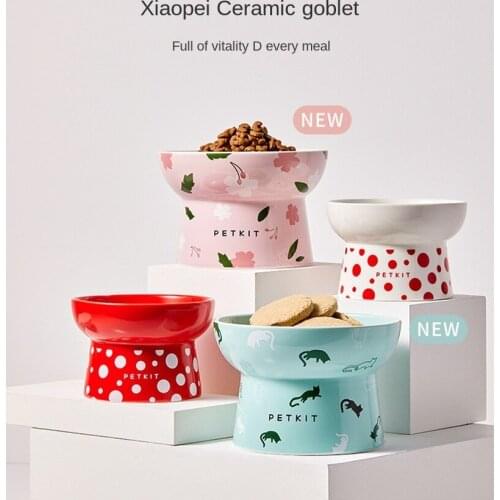 Ceramic cat bowl double bowl small dog basin cat food basin spine protection pet water bowl anti overturning products