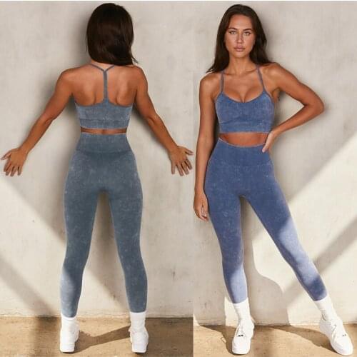 Yoga Sets Seamless Sport Set Women 2PCS Crop Bra Leggings Quick Dry Workout Outfit Fitness Wear Running Gym Sportwear Female