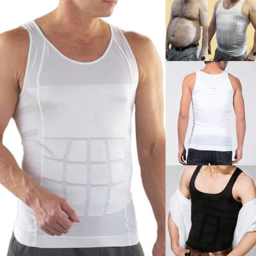 Men Shapers Summer Solid Sleeveless Firm Tummy Belly Buster Vest Control Slimming Body Shaper Underwear Shirt