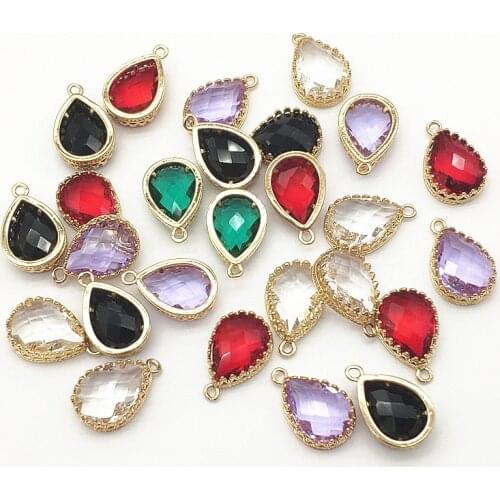 New Arrival! 19x12mm 50pcs Crystal Copper Drop shape Charm For Handmade Necklace Earring Parts DIY Accessories,Jewelry Findings
