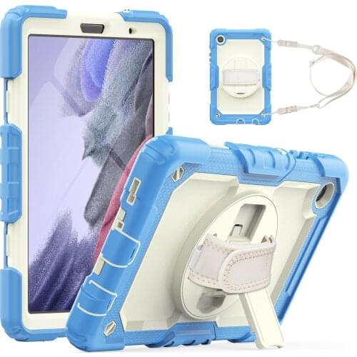New Tablet Case for Samsung Galaxy Tab A7 Lite 2021 Waterproof Protective Cover 8.7inch 360 Rotating Bracket All-inclusive Shell