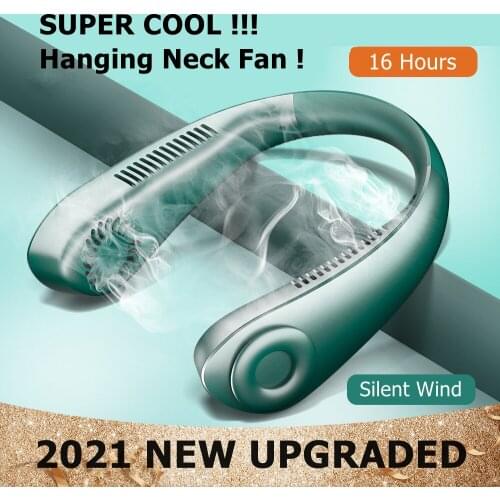 Hanging Neck Fan Portable Bladeless USB Rechargeable Mute Leafless Fans for Outdoor Sports Air Cooler Cooling Neckband Fans