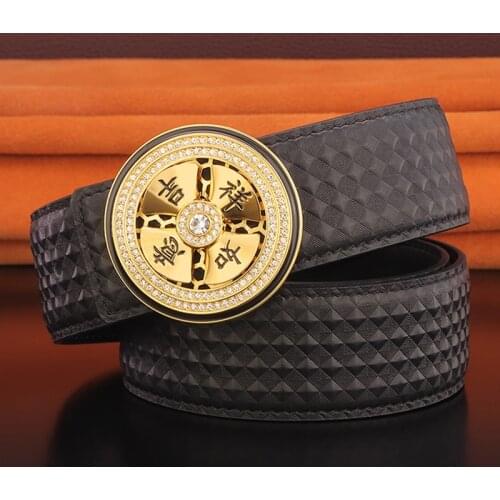 High Quality Fashion Cowhide Belt Gold Copper Belt Designer Belt Men 3.8 cm Wide Genuine Leather Cintos Masculinos