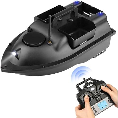 V18 GPS Smart Fish Finder RC Fishing Bait Boat GPS Positioning 500M Remote Wireless Control with 3 Hoppers LCD Screen Bait Boat
