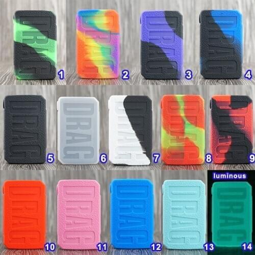 50pcs Anti-slip silicone case for VOOPOO drag 2 177w kit texture skin rubber sleeve shield wrap protect cover Fit drag2 kit