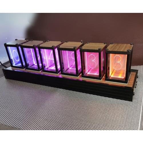 LED Glow Tube Clock Retro RGB Proposed Glow Tube Clock Diy Desktop Pendulum Digital Clock