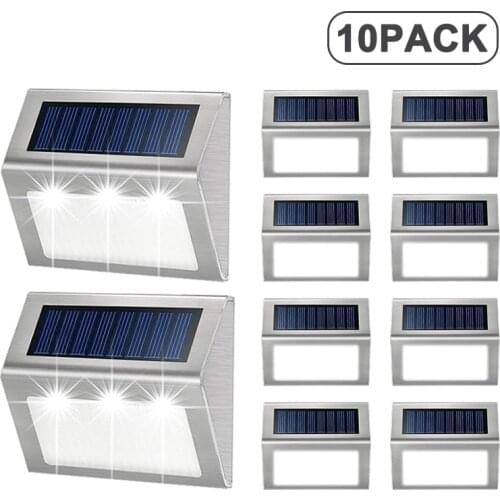 Outdoor Solar LED Street Lights 3LEDS Waterproof Garden Fence Deck Decoration For Stairs Balcony Patio Wall
