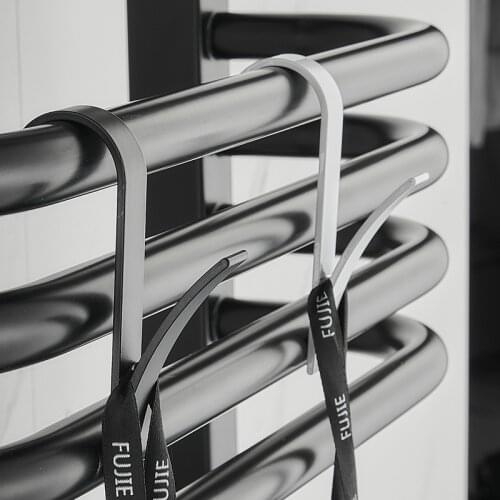 White Black Hook Heated Towel Rack Radiator Bracket Bathroom Hooks Clothes Hanger Soft Scarf Rack Towel Rack Kitchen Holder