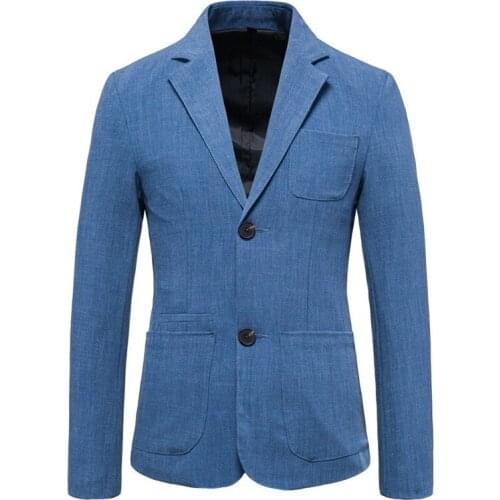 2021Spring Autumn Luxury Men Blazer Casual Business Cotton Slim Fit Suit Jacket Male Plus Size M-5XL Blazer Masculino Men Coat