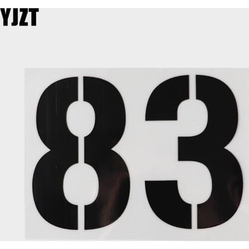 YJZT 15.8CM×11.5CM Personality 83 Numbers Decal Car Stickers Motorcycle Racing Vinyl 13D-0769