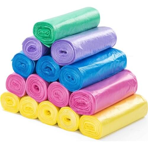 150PCS /LotThicken Garbage Bag New Material Color Kitchen Bathroom Household Point Break Plastic Bag 5 Rolls 150 Pack