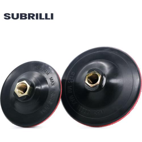 SUBRILLI 2pcs 4/5 Inch Backer Pads Plastic Hook & Loop Backing Pads M14 5/8”-11 Thread Abrasive Tool Polishing Disc Holder