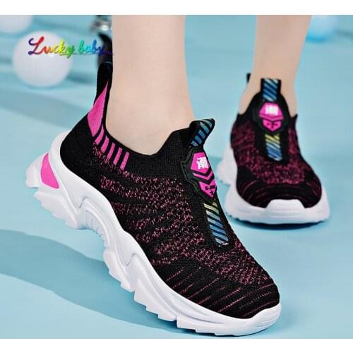 2021 Children Sports Shoes For Girls Kids Socks Shoes Black Designer Girls Sport Running Sneakers Trainers Tenis