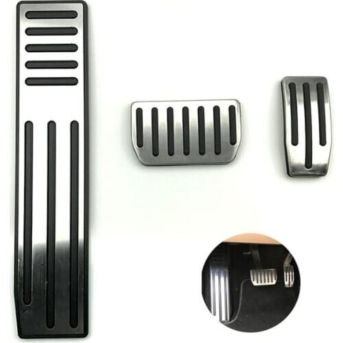 3Pcs Aluminum alloy Foot Pedal for Tesla Model S Model X Accessories Stainless Steel Gas Brake Pedal Cover Non-Slip No Drilling