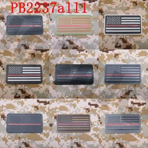 3D PVC patch The thin Red line America flag Firefighter Fire Rescue Military Morale