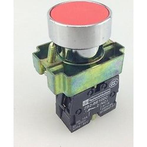 5pcs XB2-BA42 Red Color Self-reset Momentary 1 NC Flush Pushbutton Switch Flat