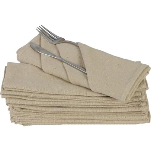 Set of 6 Pack 45x45cm Durable Cloth Napkins Poly Cotton Fabric Weaving Reusable Dinner Table Kitchen Dining Wedding Decoration