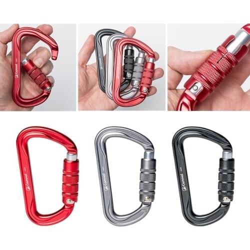Rock Climbing Carabiner Aluminum Locking Carabiner Clip, 30KN Heavy Duty Auto