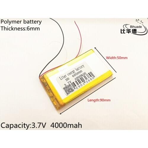 Free shipping 1pcs/lot Polymer lithium ion battery 3.7 V 4000mah 605090 can be customized CE FCC ROHS MSDS