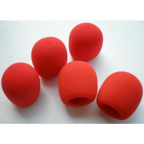 FREE Shipping 5pcs/LOT RED Microphone Grill Foam Cover Mic Shield windscreen Holder Highquality