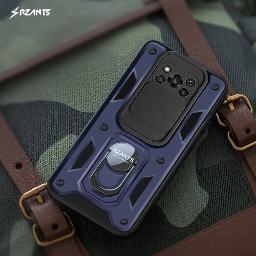 Rzants For Xiaomi POCO X3 NFX POCO X3 PRO Case Camera Lens Protection Rotation Ring Stand Holder Shockproof Anti-Slip Cover