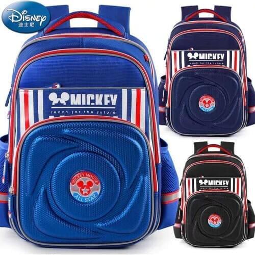 Disney Mickey girls boys school bags 3D cartoon orthopedic breathable backpack age 8-12 years primary school grade 1-5 boys gift