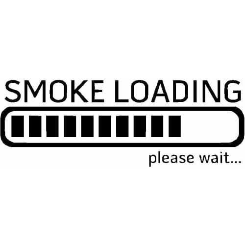 SMOKE LOADING Please Wait Vinyl Decal Creative Car Sticker Truck Diesel Powerstroke Black/Silver,15cm*5cm