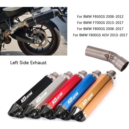 Exhaust Set for BMW F800GS F650GS F700GS Motorcycle Exhaust Pipe Mid Link Pipe Slip On 51mm Muffler Escape No DB Killer 470mm