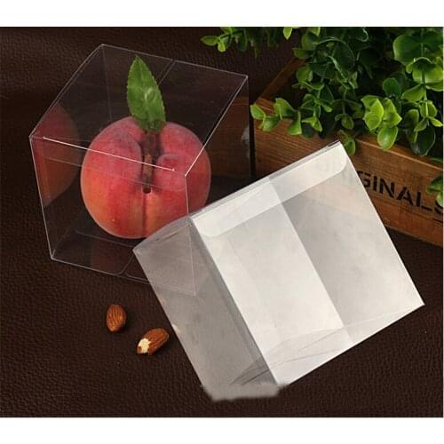 50pcs 10*10*10cm Transparent Waterproof PVC Boxes Packaging Plastic Clear Box Storage For Food/jewelry/Candy/Gift/cosmetics
