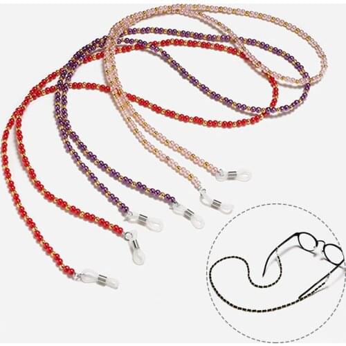 Fashion Sun Glasses Beaded Neck Lanyard Cord For Spectacles Sunglasses Chain Strap Eyewears Cord Holder Neck Strap Rope
