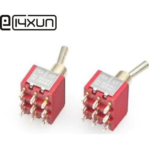 EClyxun 1pcs Mini 6mm MTS-303 Toggle Switch 9 Pin 3 Position ON OFF ON 5A/125VAC 2A/250VAC